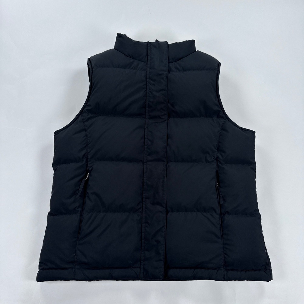 LL Bean Womens Vest S Black Goose Down Puffer Quilted Zip Up Insulated